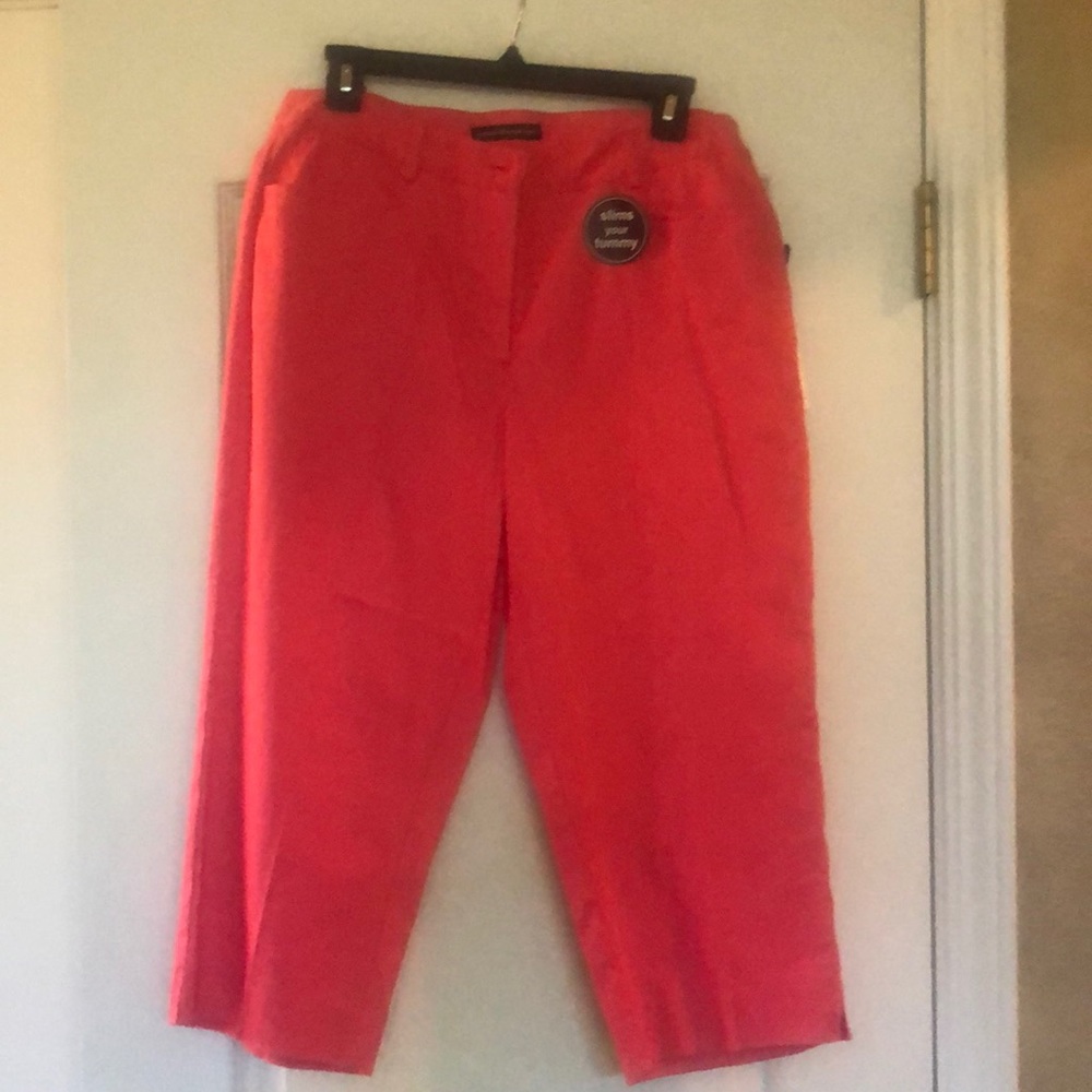 Coral capris with tummy control